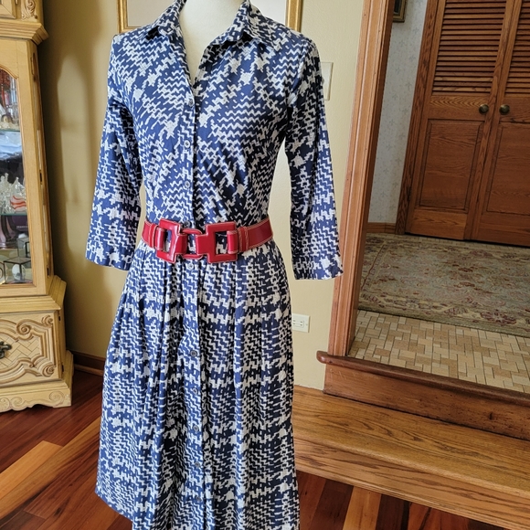 Samantha Sung Dresses & Skirts - SAMANTHA SUNG VNTG 80s HERRINGBONE DRESS